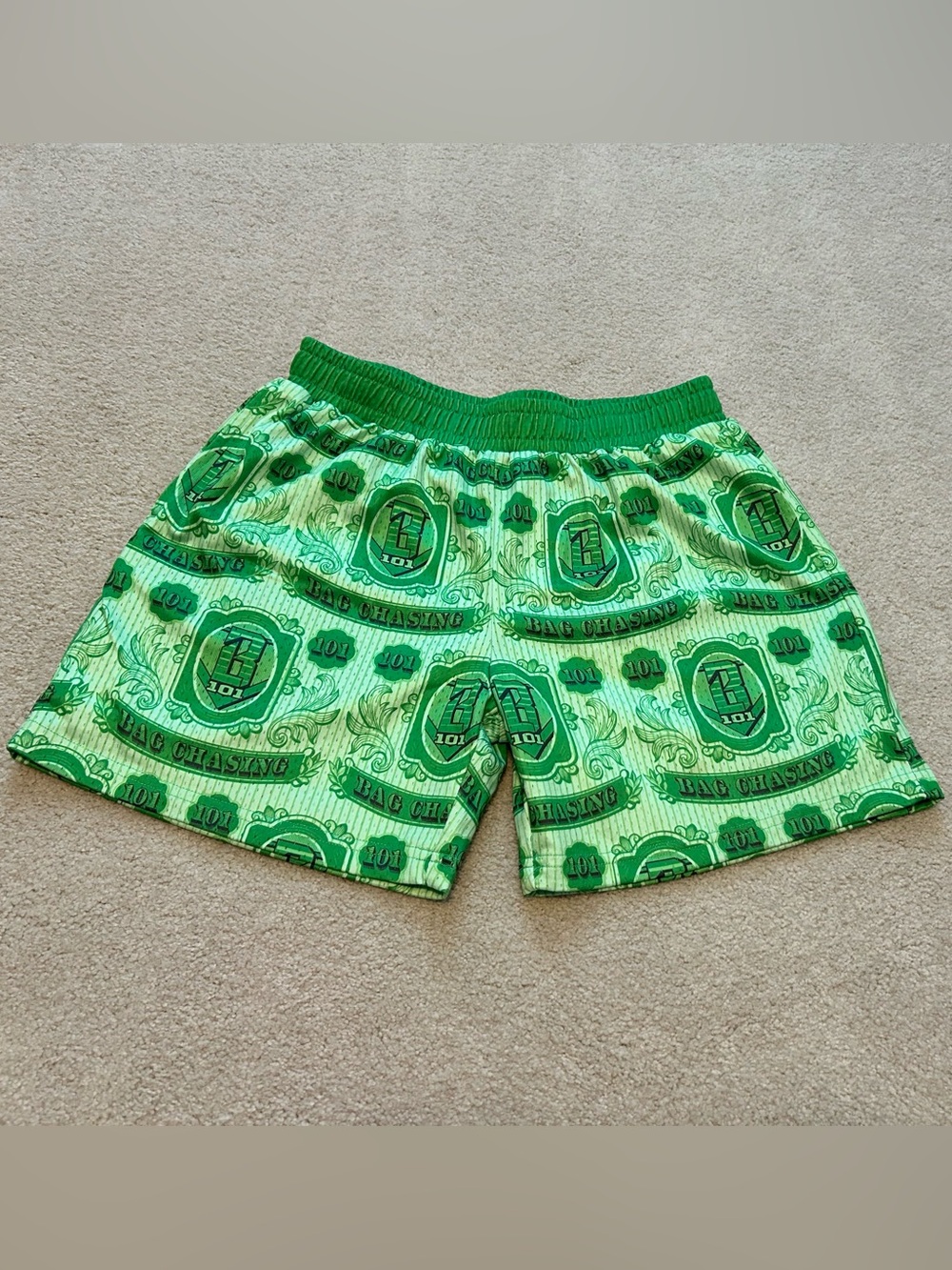 Baseball Lifestyle 101 BL101 money bag chaser green athletic shorts YL